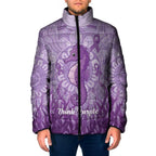 Australia Epilepsy Awareness Padded Jacket Seahorse Think Purple Ribbon Aboriginal - Aussie Hoodie