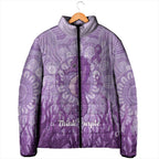 Australia Epilepsy Awareness Padded Jacket Seahorse Think Purple Ribbon Aboriginal - Aussie Hoodie