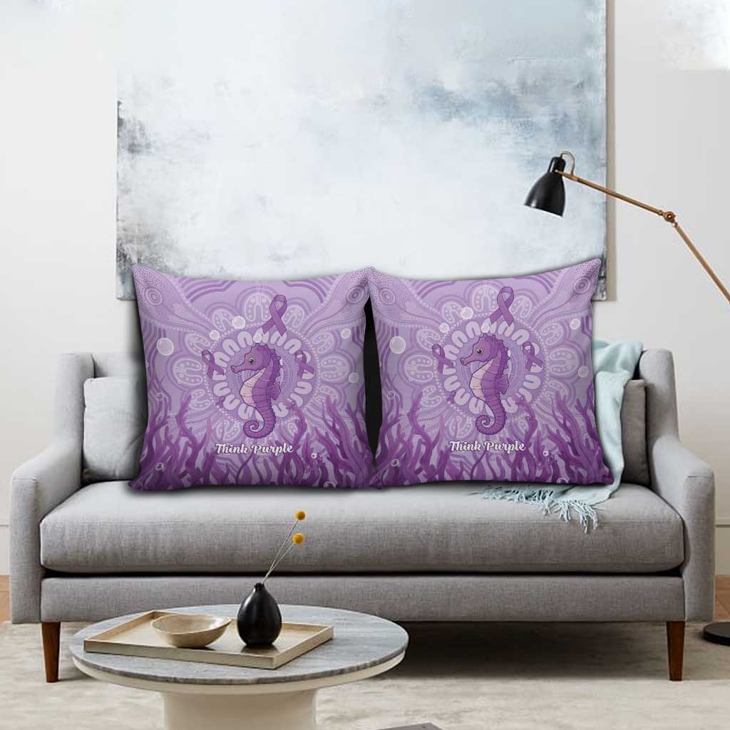 Australia Epilepsy Awareness Pillow Cover Seahorse Think Purple Ribbon Aboriginal - Aussie Hoodie