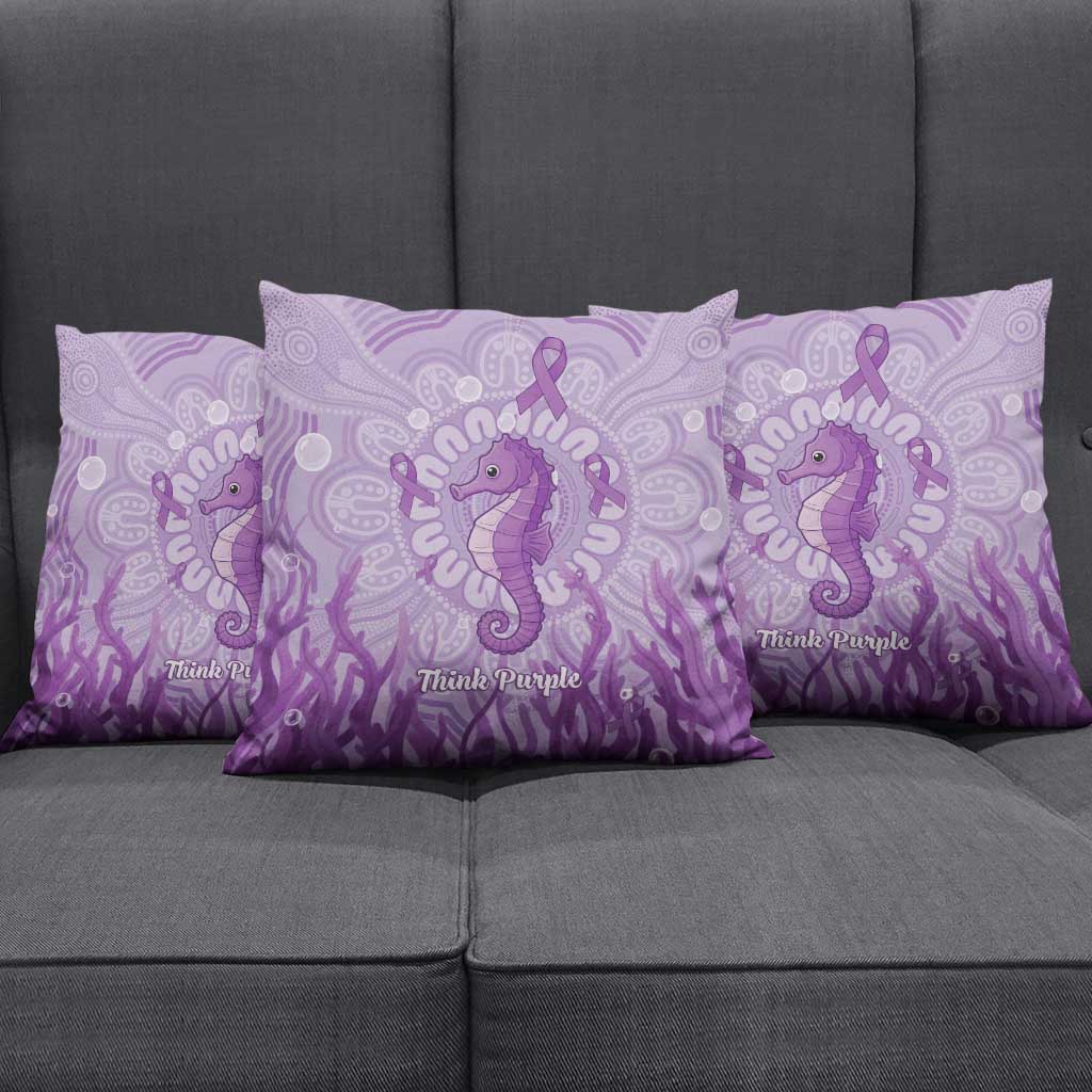 Australia Epilepsy Awareness Pillow Cover Seahorse Think Purple Ribbon Aboriginal - Aussie Hoodie