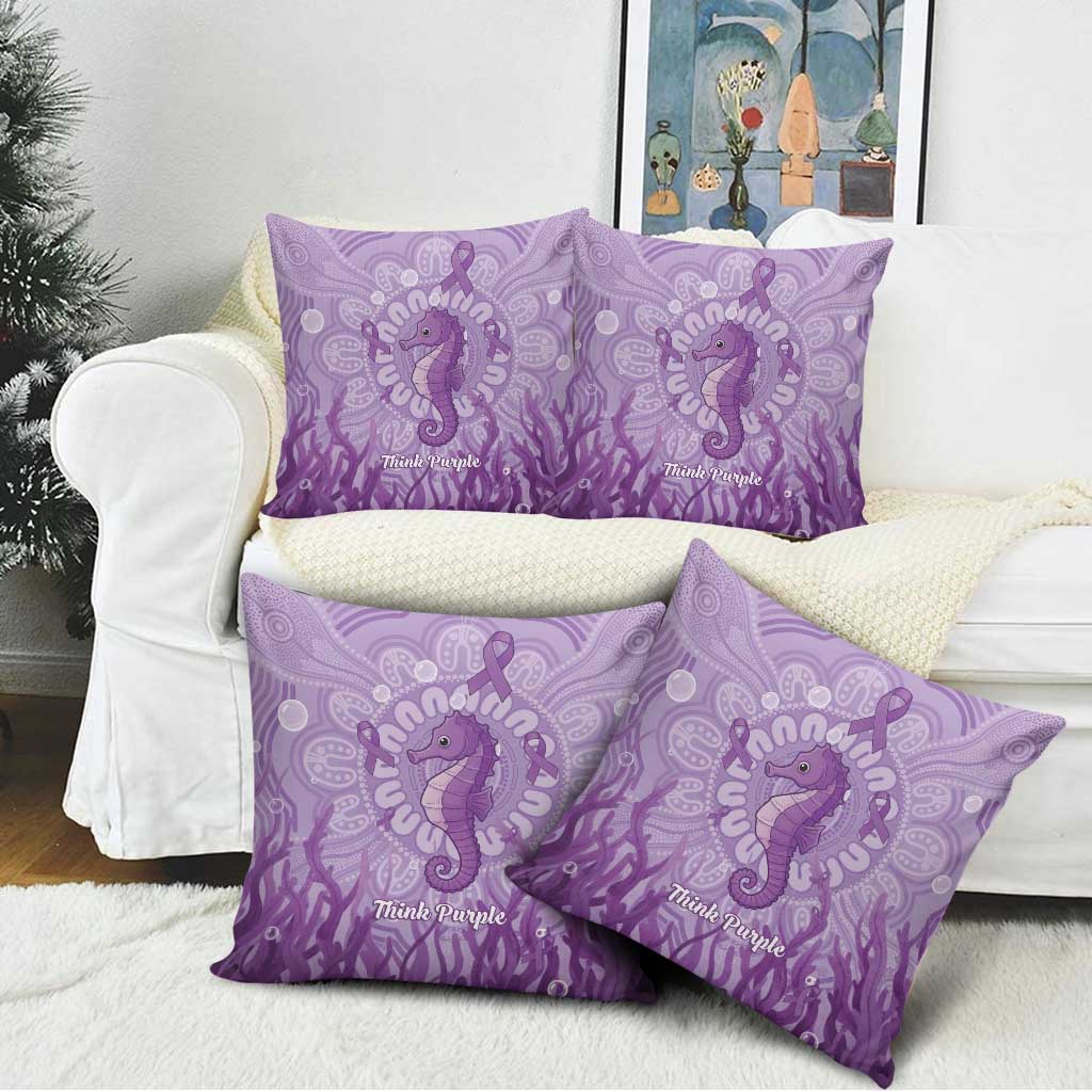 Australia Epilepsy Awareness Pillow Cover Seahorse Think Purple Ribbon Aboriginal - Aussie Hoodie