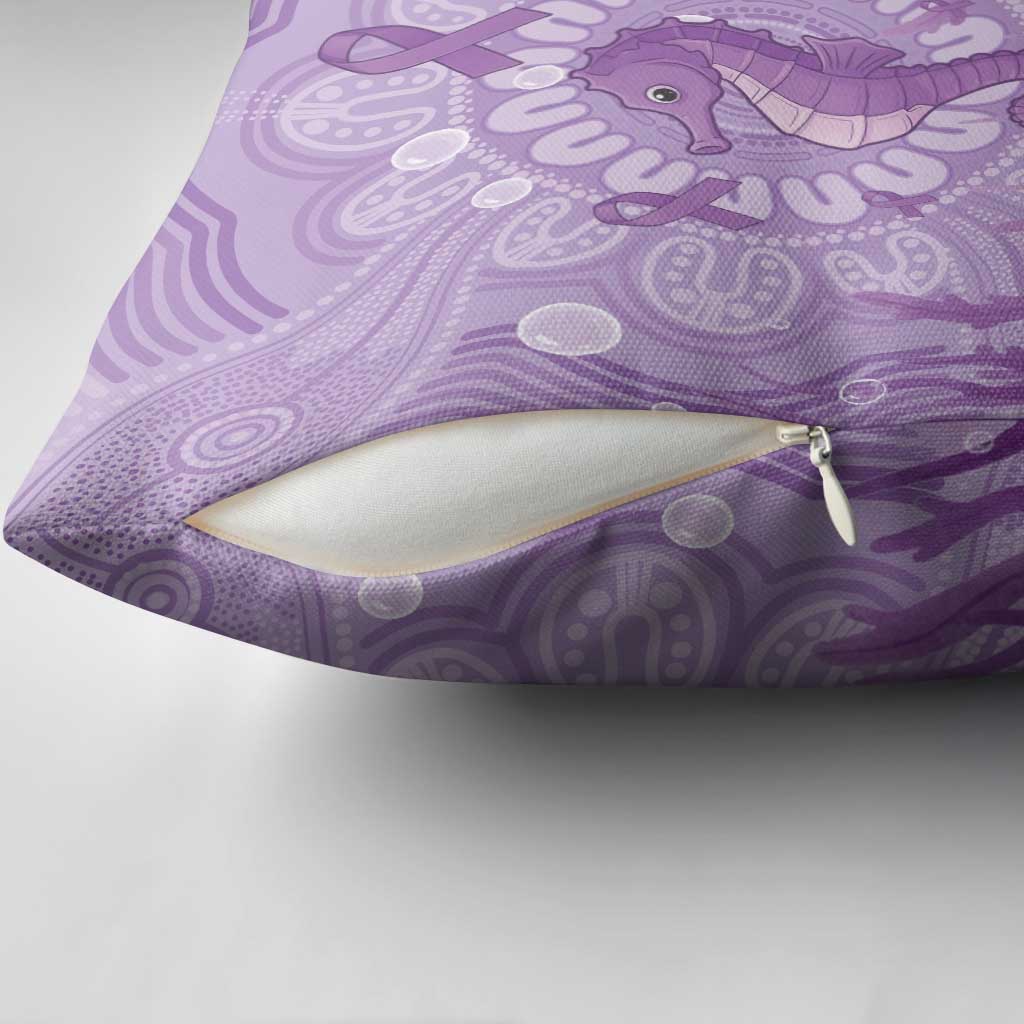 Australia Epilepsy Awareness Pillow Cover Seahorse Think Purple Ribbon Aboriginal - Aussie Hoodie