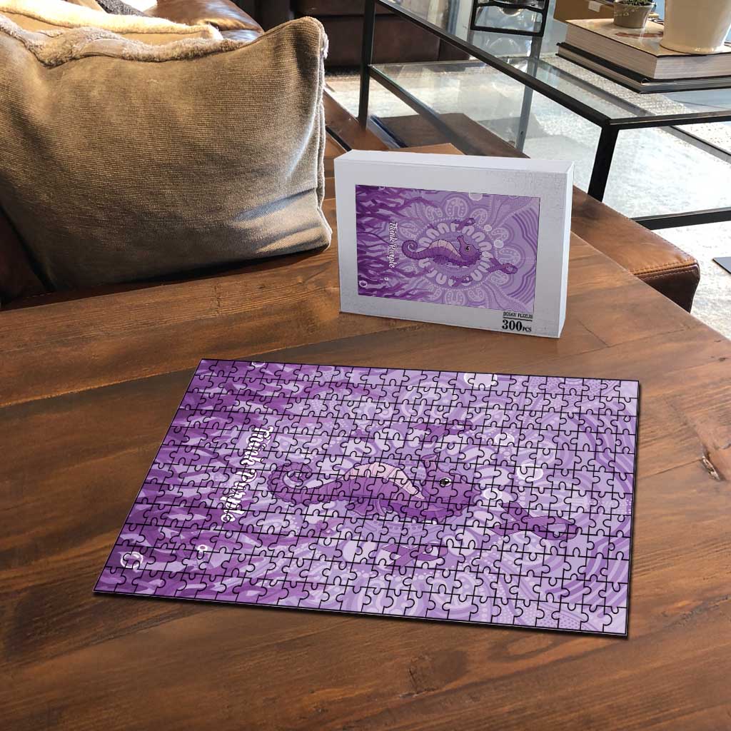 Australia Epilepsy Awareness Puzzle Seahorse Think Purple Ribbon Aboriginal - Aussie Hoodie