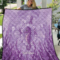 Australia Epilepsy Awareness Quilt Seahorse Think Purple Ribbon Aboriginal - Aussie Hoodie