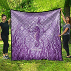 Australia Epilepsy Awareness Quilt Seahorse Think Purple Ribbon Aboriginal - Aussie Hoodie