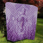 Australia Epilepsy Awareness Quilt Seahorse Think Purple Ribbon Aboriginal - Aussie Hoodie