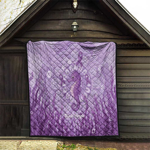Australia Epilepsy Awareness Quilt Seahorse Think Purple Ribbon Aboriginal - Aussie Hoodie