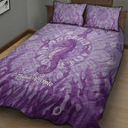 Australia Epilepsy Awareness Quilt Bed Set Seahorse Think Purple Ribbon Aboriginal - Aussie Hoodie