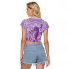 Australia Epilepsy Awareness Raglan Cropped T Shirt Seahorse Think Purple Ribbon Aboriginal - Aussie Hoodie