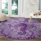 Australia Epilepsy Awareness Round Carpet Seahorse Think Purple Ribbon Aboriginal - Aussie Hoodie