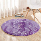 Australia Epilepsy Awareness Round Carpet Seahorse Think Purple Ribbon Aboriginal - Aussie Hoodie
