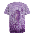 Australia Epilepsy Awareness Rugby Jersey Seahorse Think Purple Ribbon Aboriginal - Aussie Hoodie