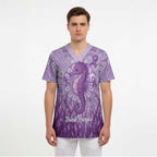 Australia Epilepsy Awareness Scrub Top Seahorse Think Purple Ribbon Aboriginal - Aussie Hoodie