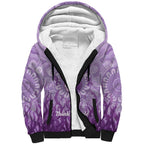 Australia Epilepsy Awareness Sherpa Hoodie Seahorse Think Purple Ribbon Aboriginal - Aussie Hoodie