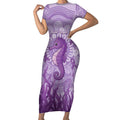 Australia Epilepsy Awareness Short Sleeve Bodycon Dress Seahorse Think Purple Ribbon Aboriginal - Aussie Hoodie