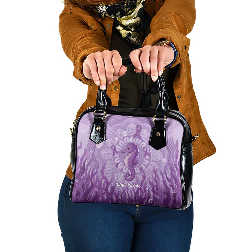Australia Epilepsy Awareness Shoulder Handbag Seahorse Think Purple Ribbon Aboriginal - Aussie Hoodie