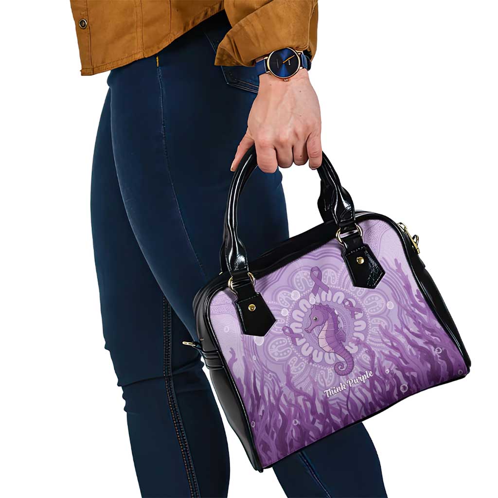 Australia Epilepsy Awareness Shoulder Handbag Seahorse Think Purple Ribbon Aboriginal - Aussie Hoodie
