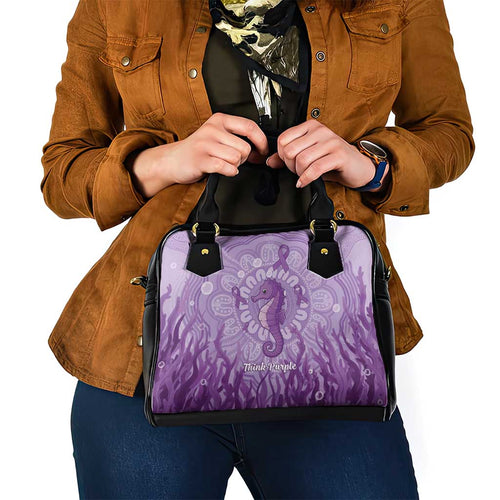 Australia Epilepsy Awareness Shoulder Handbag Seahorse Think Purple Ribbon Aboriginal - Aussie Hoodie