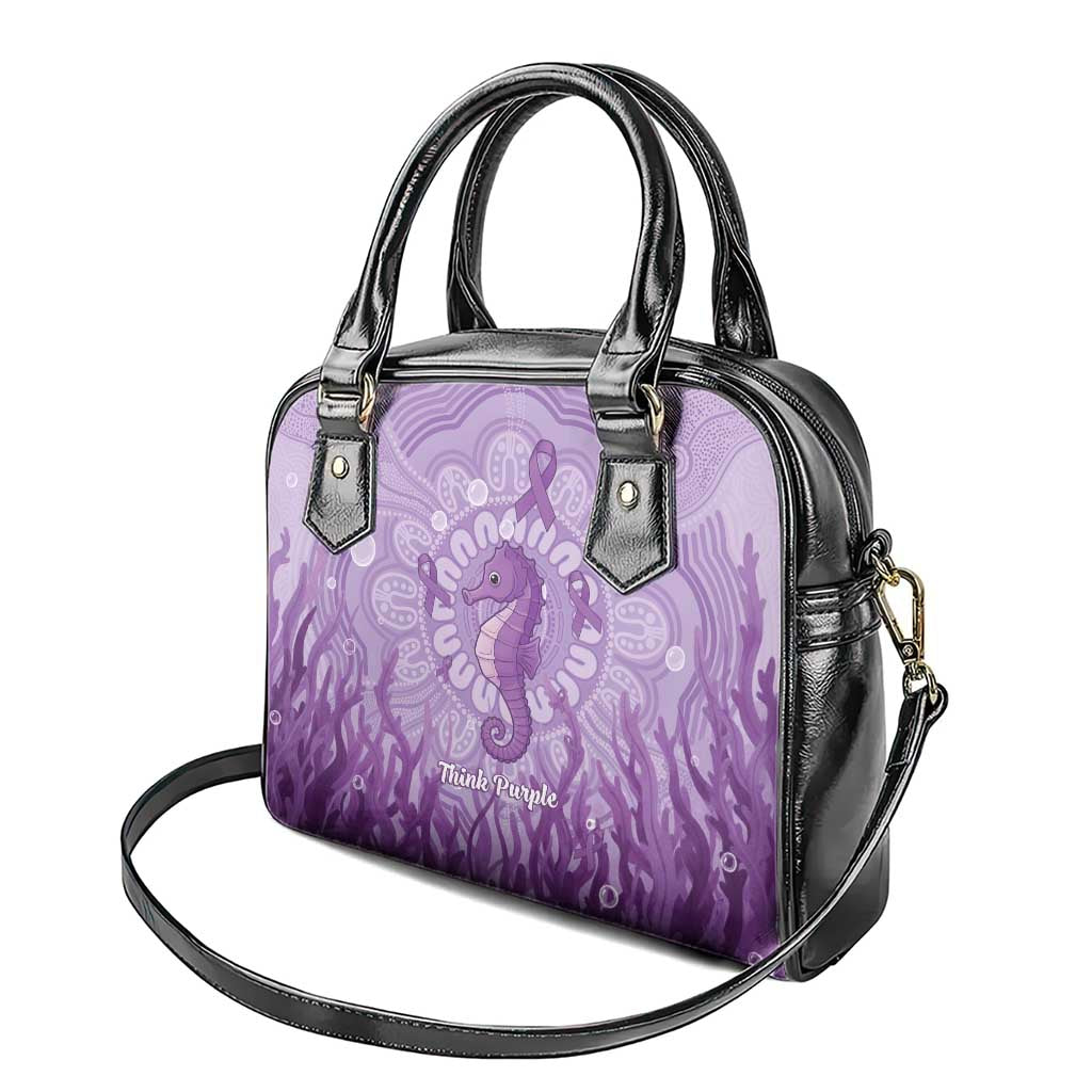 Australia Epilepsy Awareness Shoulder Handbag Seahorse Think Purple Ribbon Aboriginal - Aussie Hoodie