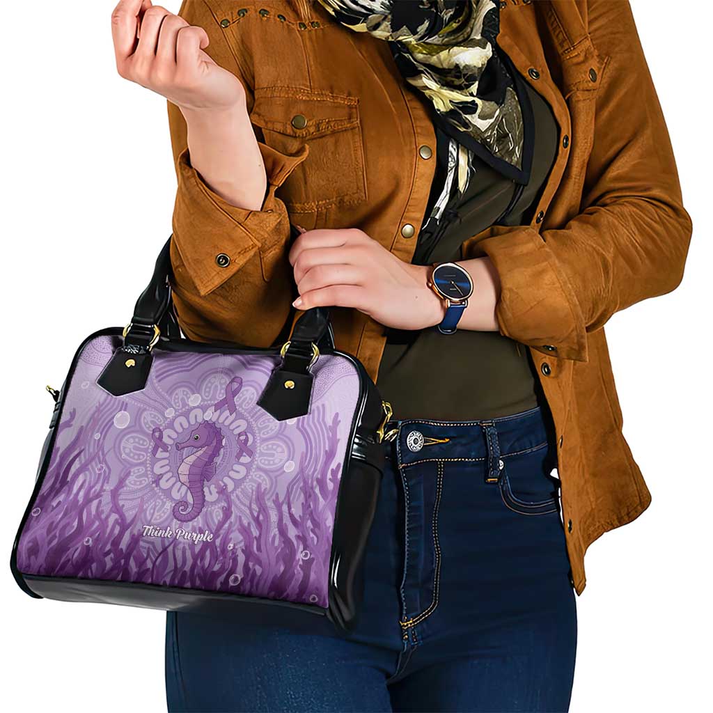 Australia Epilepsy Awareness Shoulder Handbag Seahorse Think Purple Ribbon Aboriginal - Aussie Hoodie