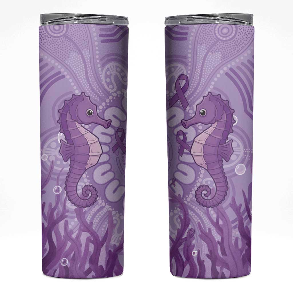 Australia Epilepsy Awareness Skinny Tumbler Seahorse Think Purple Ribbon Aboriginal - Aussie Hoodie