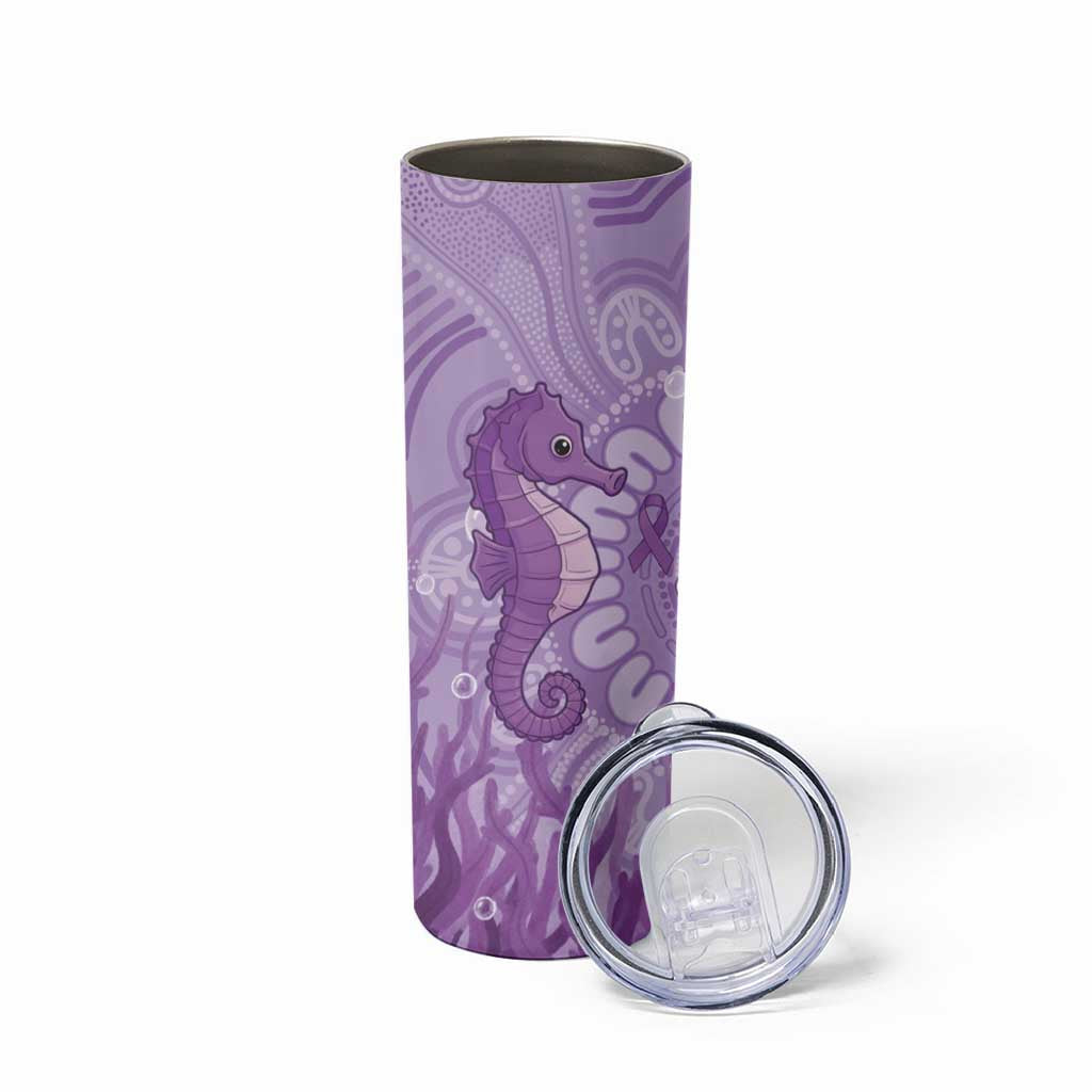 Australia Epilepsy Awareness Skinny Tumbler Seahorse Think Purple Ribbon Aboriginal - Aussie Hoodie