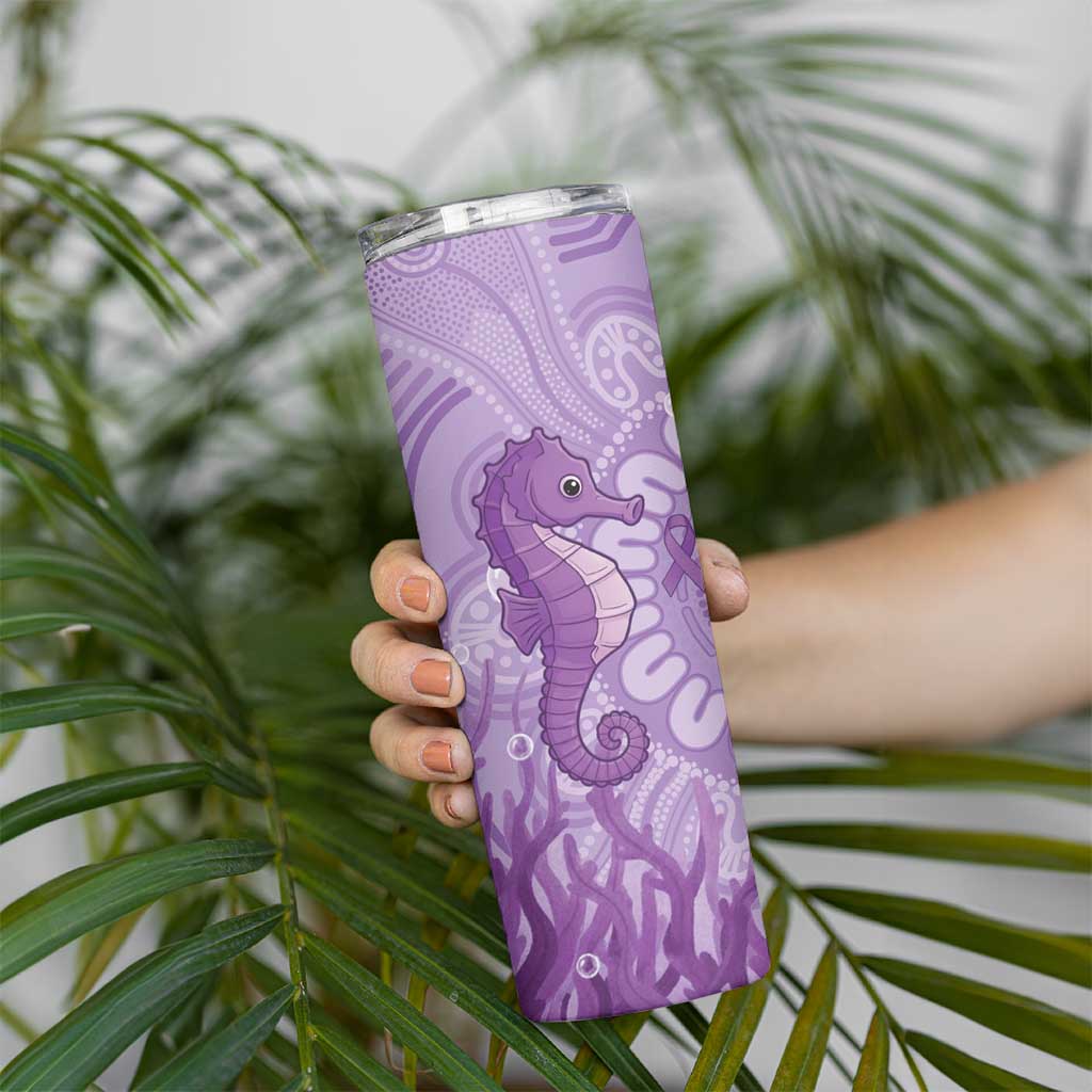 Australia Epilepsy Awareness Skinny Tumbler Seahorse Think Purple Ribbon Aboriginal - Aussie Hoodie