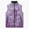 Australia Epilepsy Awareness Sleeveless Puffer Jacket Seahorse Think Purple Ribbon Aboriginal - Aussie Hoodie