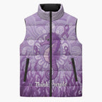 Australia Epilepsy Awareness Sleeveless Puffer Jacket Seahorse Think Purple Ribbon Aboriginal - Aussie Hoodie