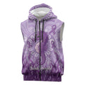 Australia Epilepsy Awareness Sleeveless Zip Hoodie Seahorse Think Purple Ribbon Aboriginal LT14