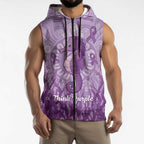 Australia Epilepsy Awareness Sleeveless Zip Hoodie Seahorse Think Purple Ribbon Aboriginal LT14