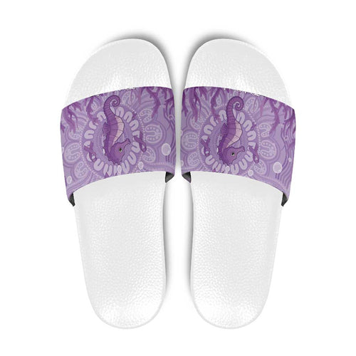 Australia Epilepsy Awareness Slide Sandals Seahorse Think Purple Ribbon Aboriginal - Aussie Hoodie