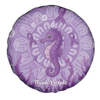 Australia Epilepsy Awareness Spare Tire Cover Seahorse Think Purple Ribbon Aboriginal - Aussie Hoodie