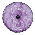Australia Epilepsy Awareness Spare Tire Cover Seahorse Think Purple Ribbon Aboriginal - Aussie Hoodie