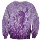 Australia Epilepsy Awareness Sweatshirt Seahorse Think Purple Ribbon Aboriginal - Aussie Hoodie