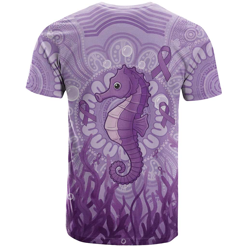 Australia Epilepsy Awareness T Shirt Seahorse Think Purple Ribbon Aboriginal - Aussie Hoodie