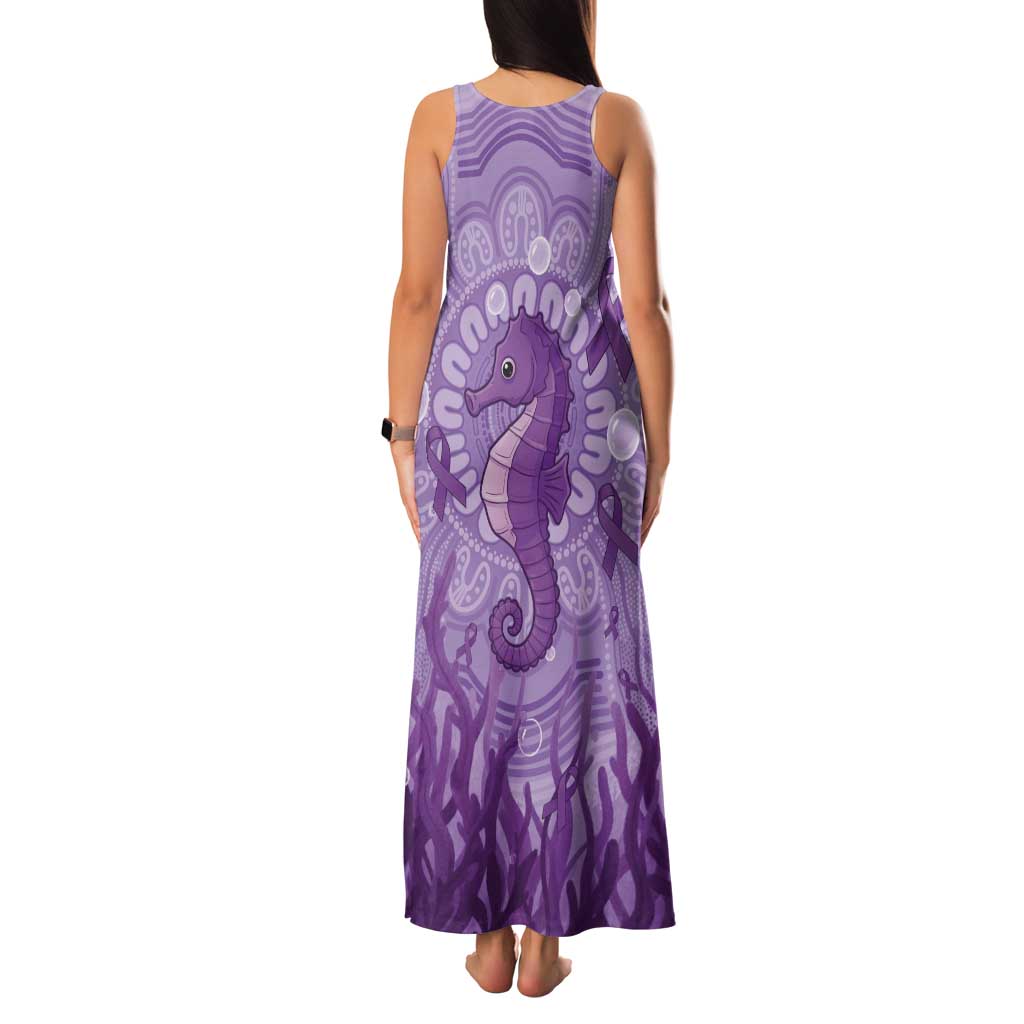 Australia Epilepsy Awareness Tank Maxi Dress Seahorse Think Purple Ribbon Aboriginal - Aussie Hoodie