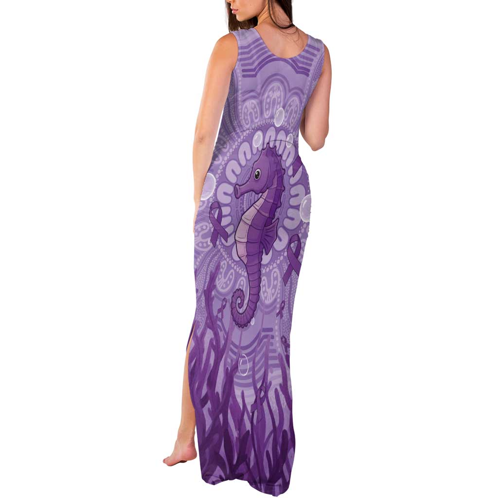 Australia Epilepsy Awareness Tank Maxi Dress Seahorse Think Purple Ribbon Aboriginal - Aussie Hoodie