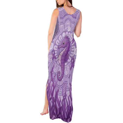 Australia Epilepsy Awareness Tank Maxi Dress Seahorse Think Purple Ribbon Aboriginal - Aussie Hoodie