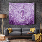 Australia Epilepsy Awareness Tapestry Seahorse Think Purple Ribbon Aboriginal - Aussie Hoodie