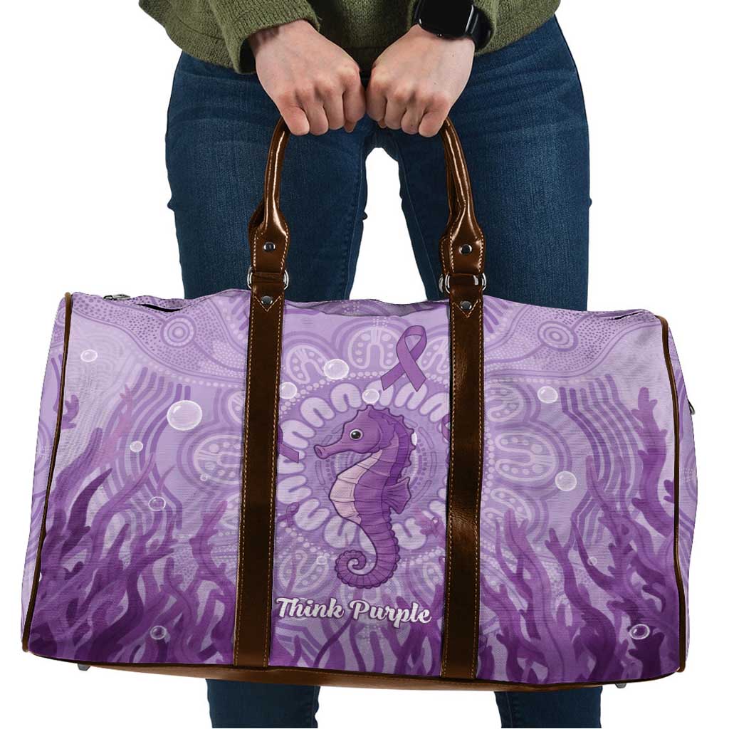 Australia Epilepsy Awareness Travel Bag Seahorse Think Purple Ribbon Aboriginal - Aussie Hoodie
