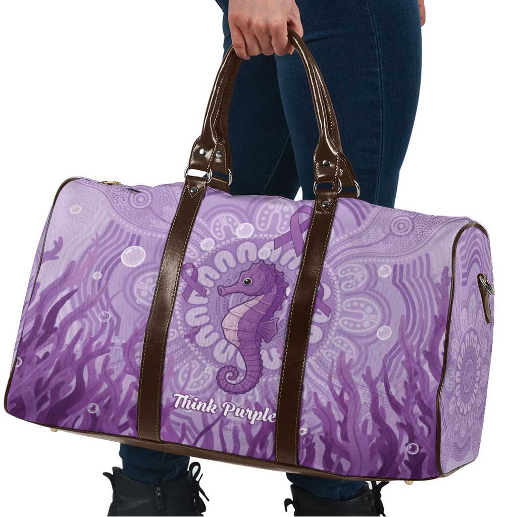 Australia Epilepsy Awareness Travel Bag Seahorse Think Purple Ribbon Aboriginal - Aussie Hoodie