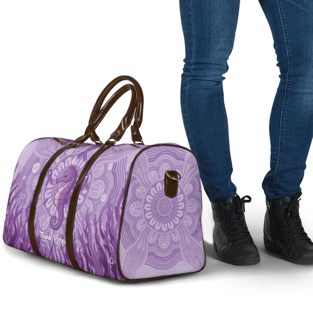 Australia Epilepsy Awareness Travel Bag Seahorse Think Purple Ribbon Aboriginal - Aussie Hoodie