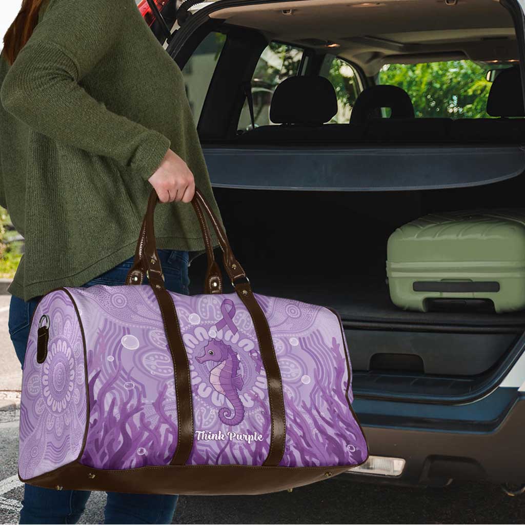 Australia Epilepsy Awareness Travel Bag Seahorse Think Purple Ribbon Aboriginal - Aussie Hoodie