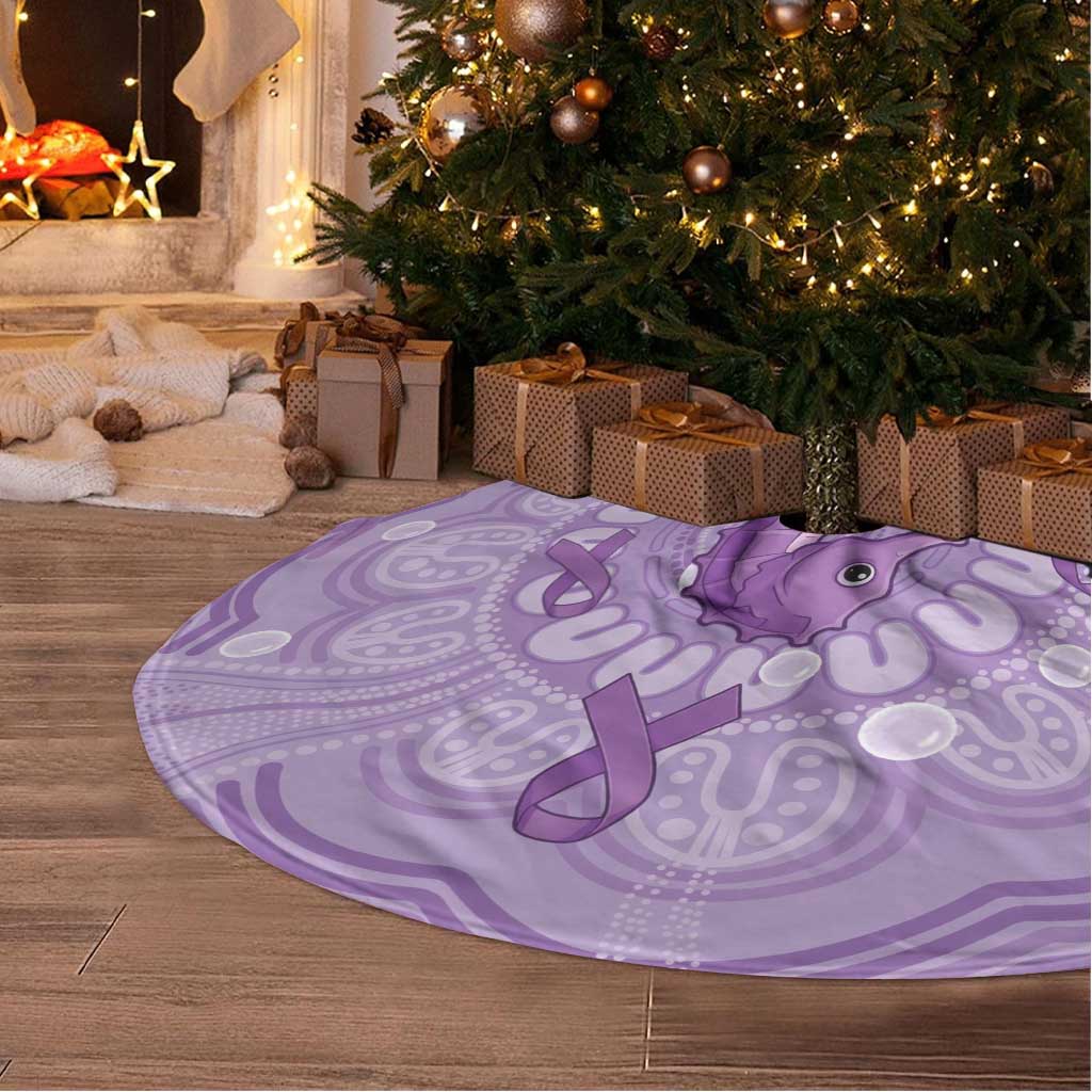 Australia Epilepsy Awareness Tree Skirt Seahorse Think Purple Ribbon Aboriginal - Aussie Hoodie