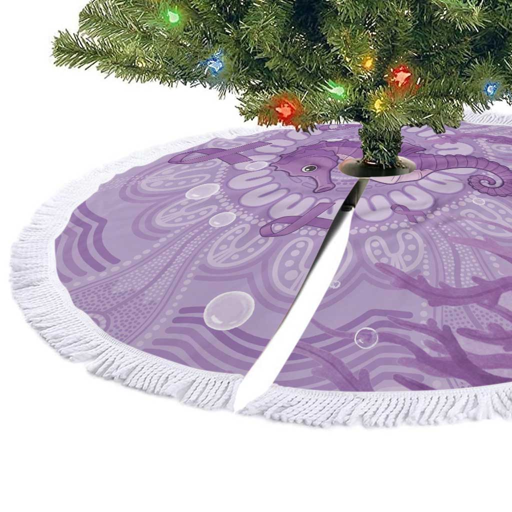 Australia Epilepsy Awareness Tree Skirt Seahorse Think Purple Ribbon Aboriginal - Aussie Hoodie