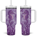 Australia Epilepsy Awareness Tumbler With Handle Seahorse Think Purple Ribbon Aboriginal - Aussie Hoodie
