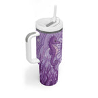 Australia Epilepsy Awareness Tumbler With Handle Seahorse Think Purple Ribbon Aboriginal - Aussie Hoodie