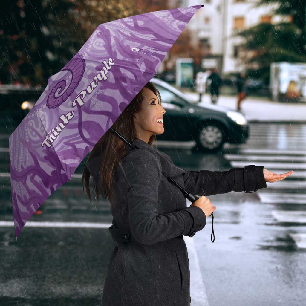 Australia Epilepsy Awareness Umbrella Seahorse Think Purple Ribbon Aboriginal - Aussie Hoodie