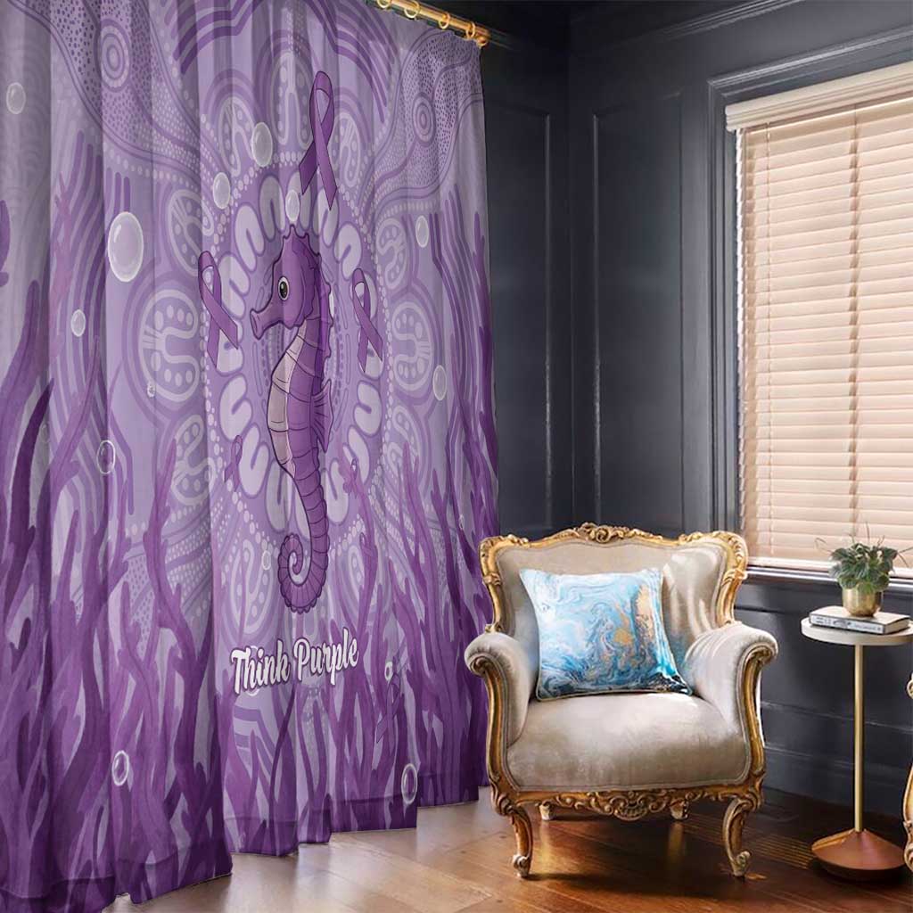 Australia Epilepsy Awareness Window Curtain Seahorse Think Purple Ribbon Aboriginal - Aussie Hoodie